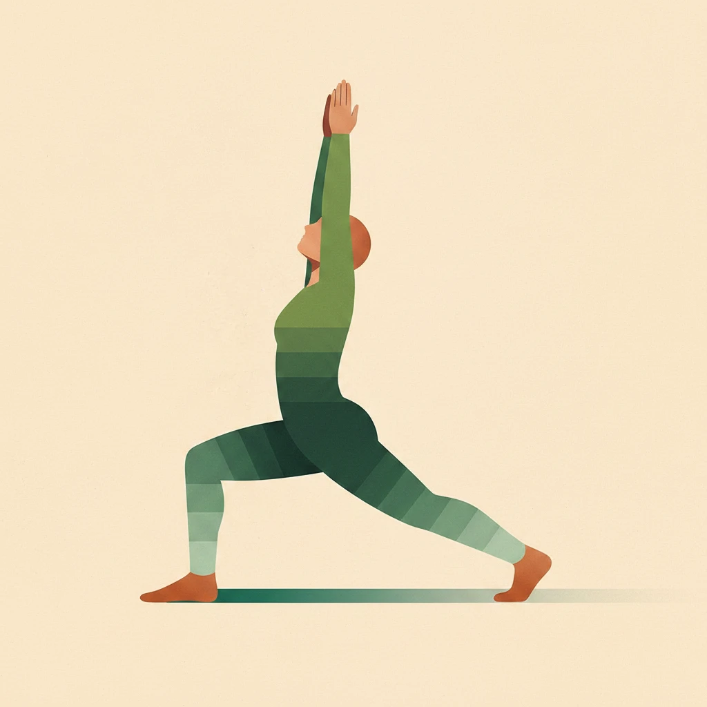 Warrior I yoga pose illustration