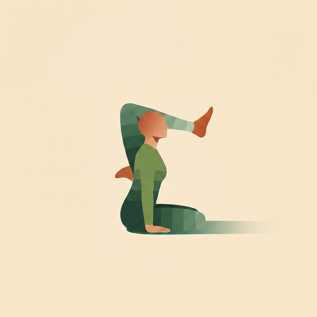 Both Feet Behind the Head I Pose yoga pose illustration