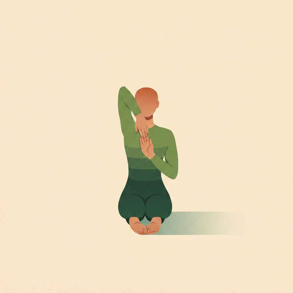 Cow Face Pose yoga pose illustration