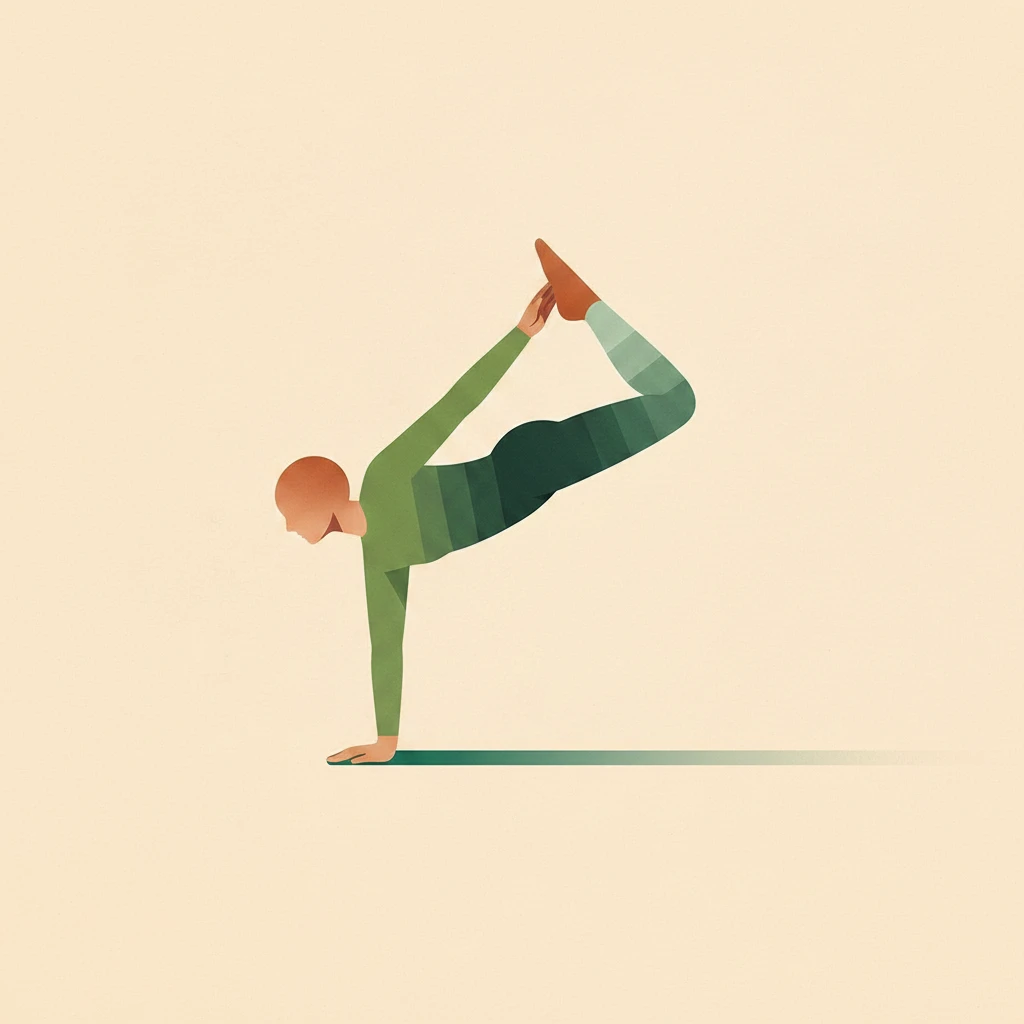 Flying Warrior Pose yoga pose illustration