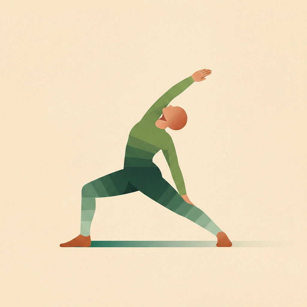Reverse Warrior yoga pose illustration