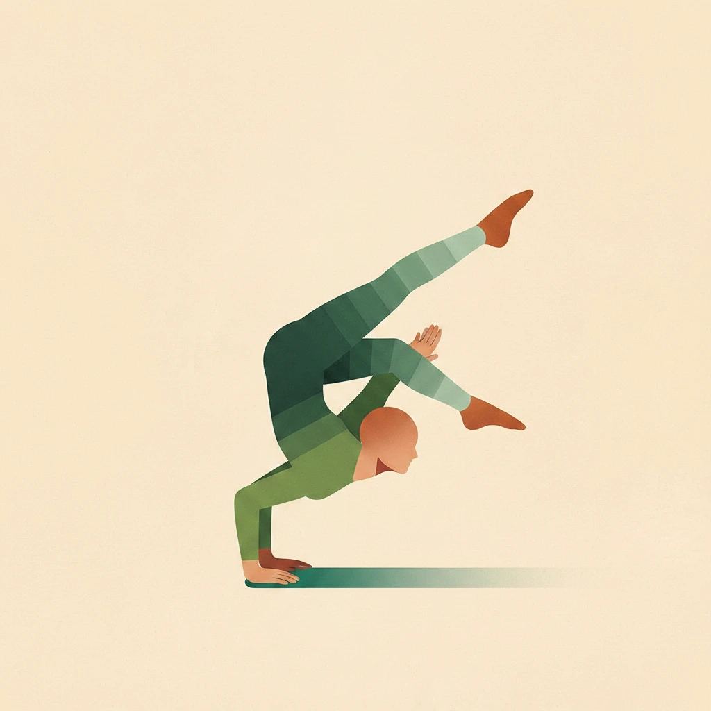 Revolved Flying Man Pose yoga pose illustration