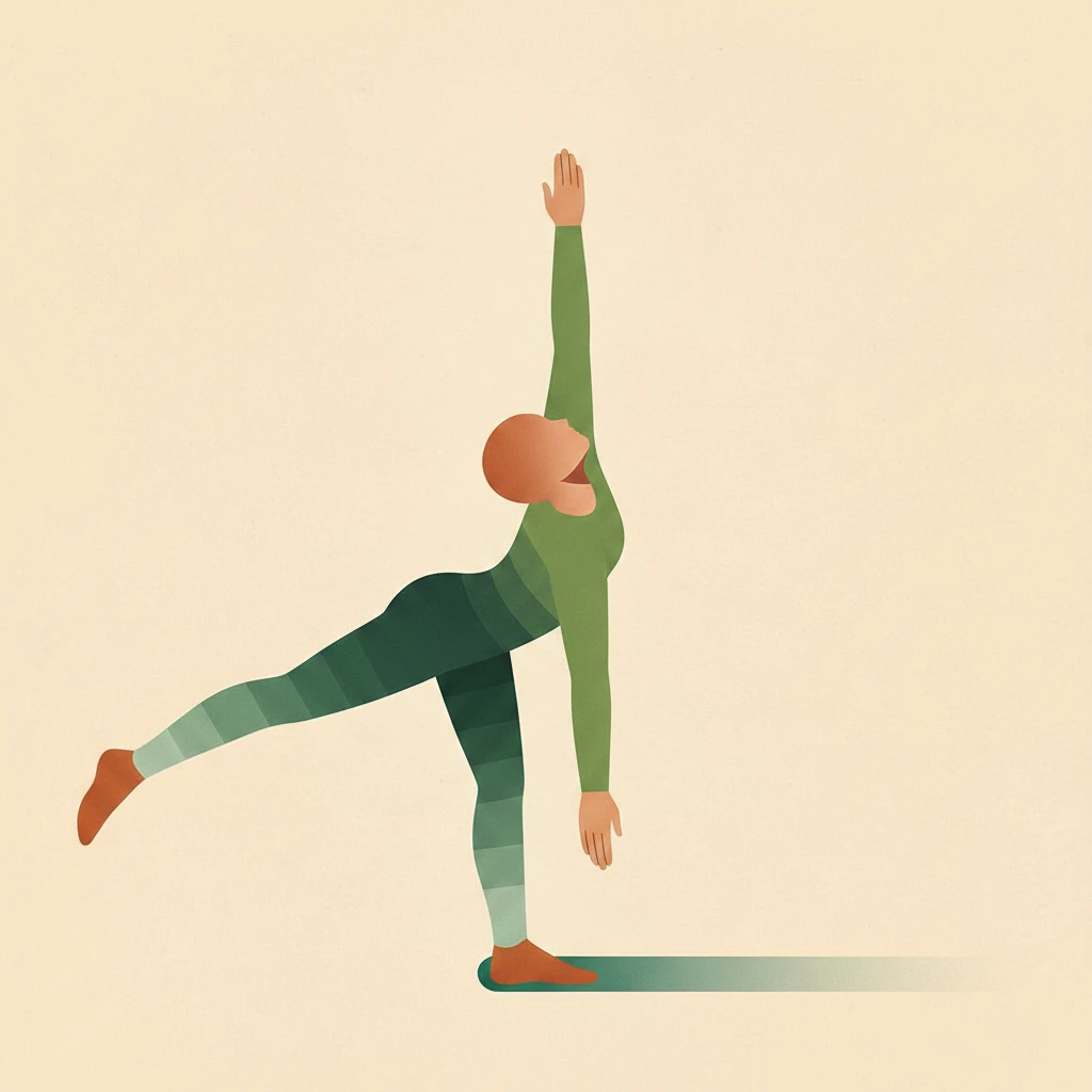 Revolved Half Moon Pose yoga pose illustration