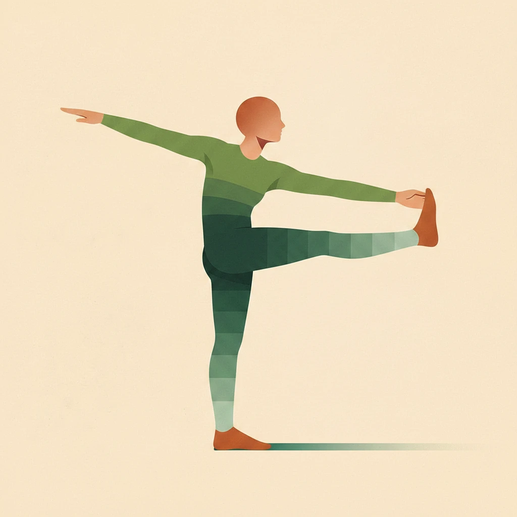Revolved Standing Hand to Big Toe Pose yoga pose illustration