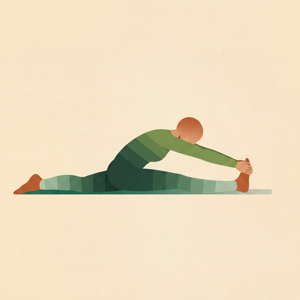 Seated Three Limbed Forward Bend Pose yoga pose illustration