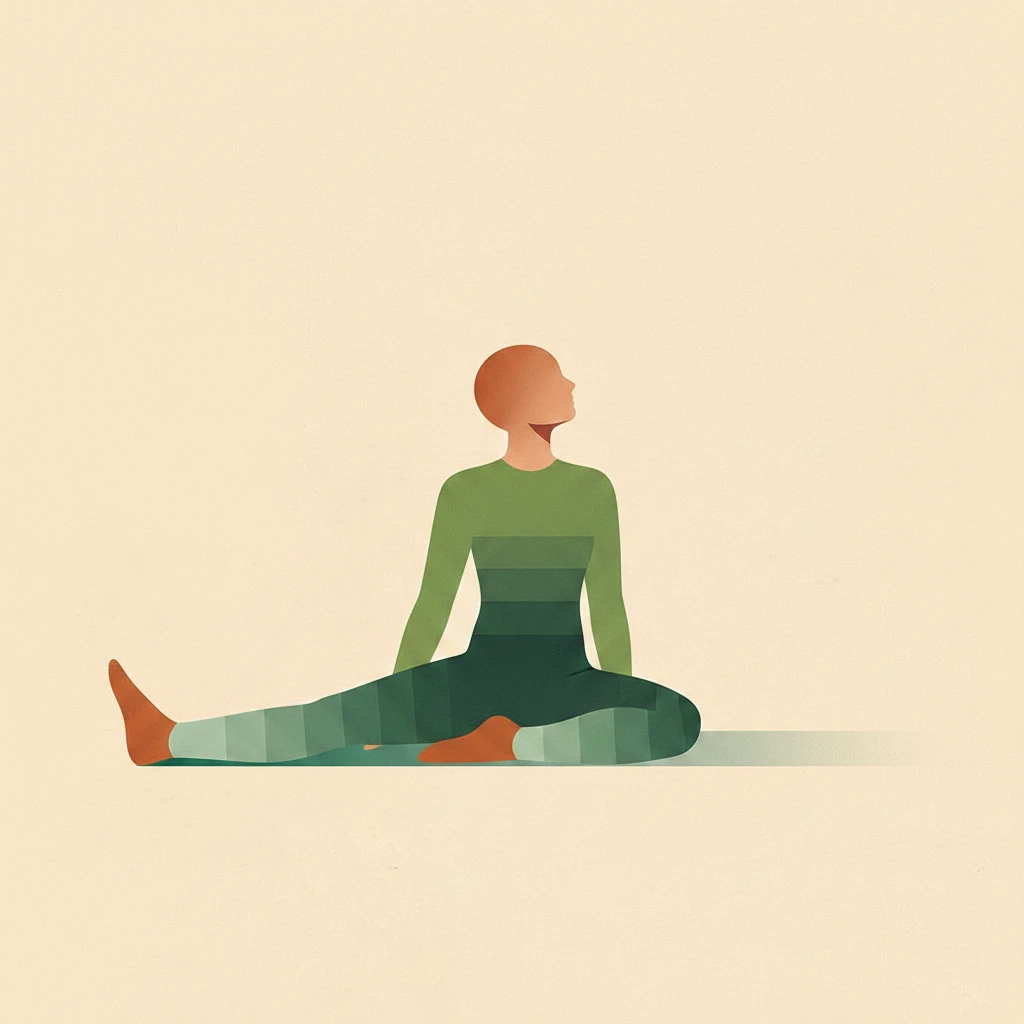 Seated Spinal Twist yoga pose illustration