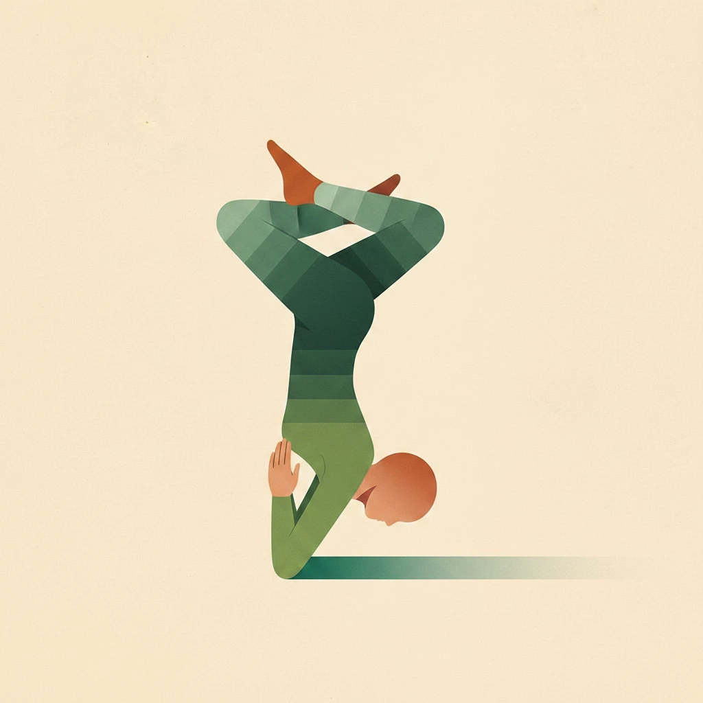 Shoulder Stand with Lotus Legs Pose yoga pose illustration