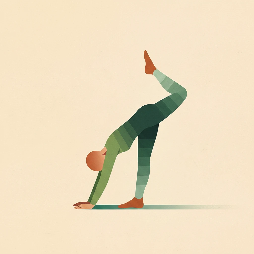 Standing Foot Behind the Head Forward Bend Pose yoga pose illustration