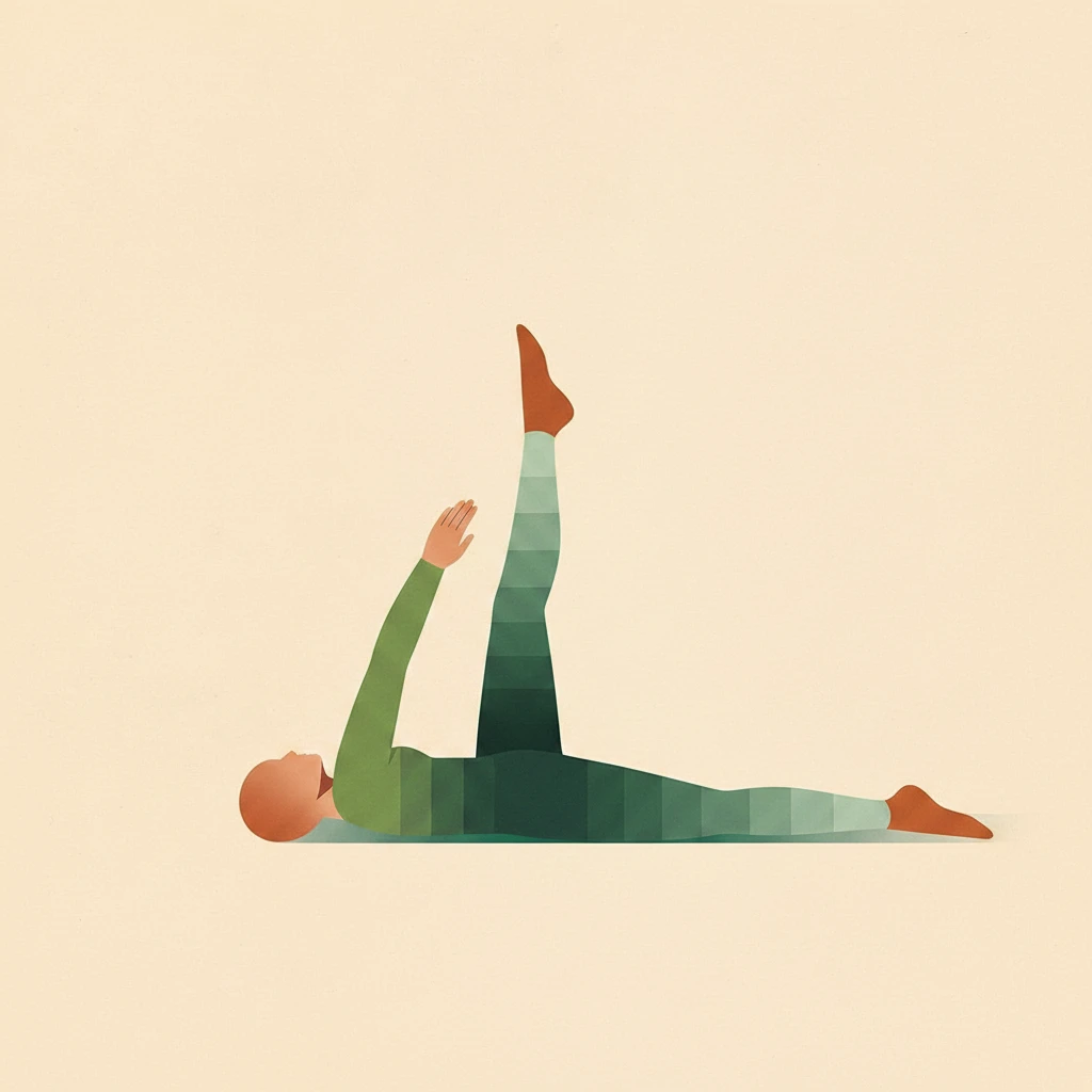 Supine Foot to Head Pose yoga pose illustration