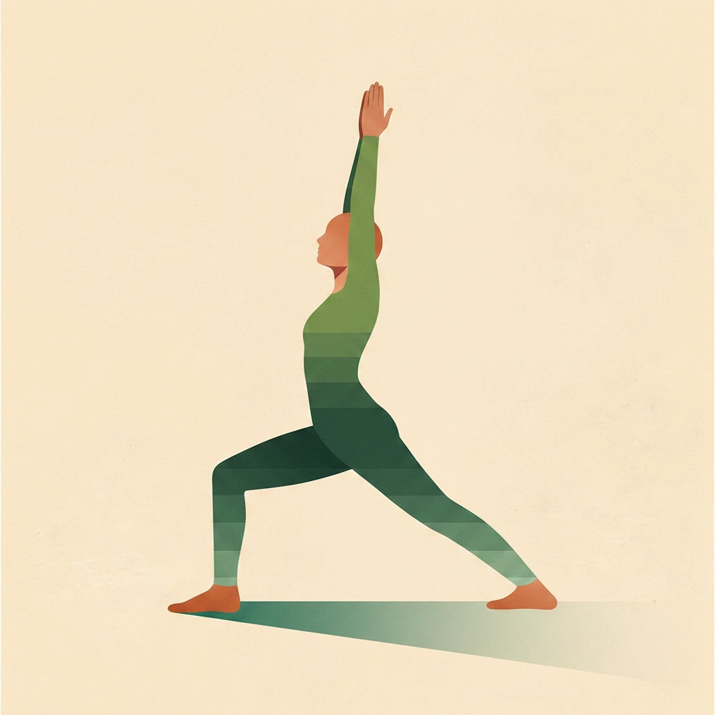 Warrior I yoga pose illustration