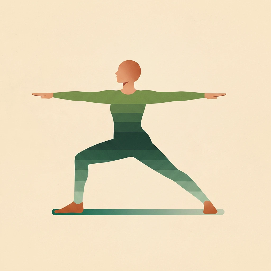 Warrior II yoga pose illustration