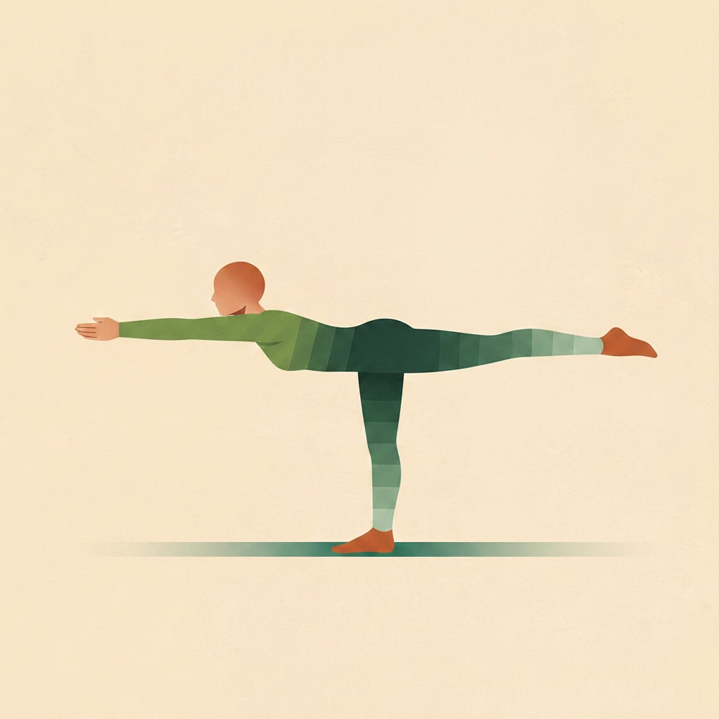 Warrior III yoga pose illustration