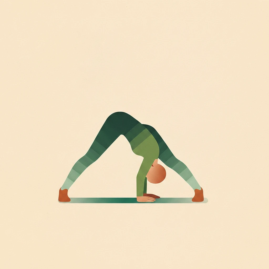 Wide Legged Forward Bend I Pose yoga pose illustration