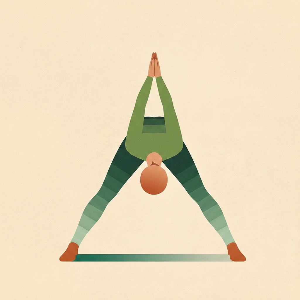 Wide Legged Forward Bend III Pose yoga pose illustration